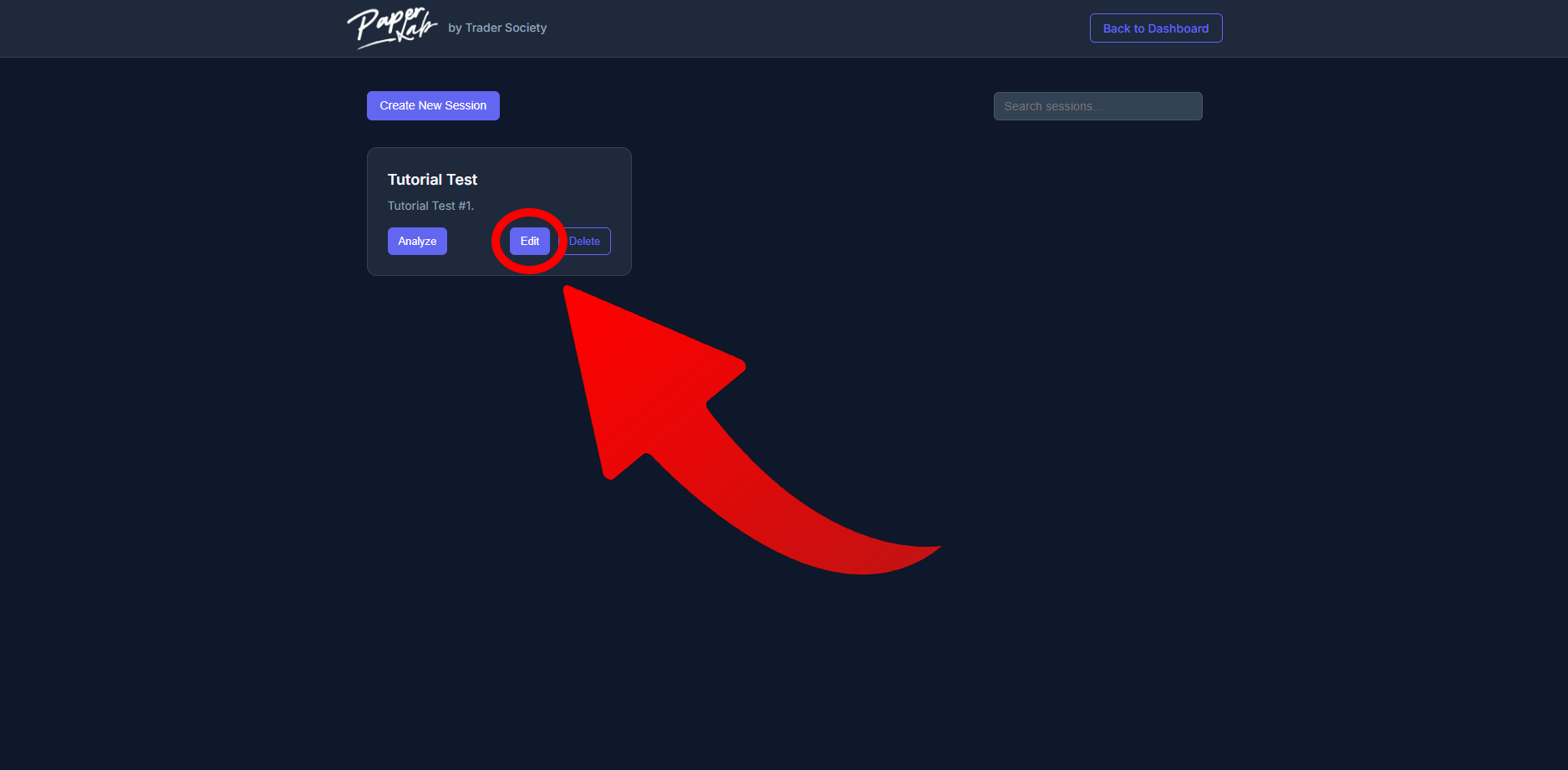 Session Card Edit Button